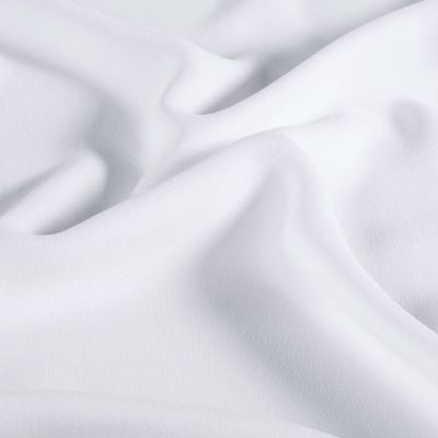 Tissu Crêpe satiné mat uni Blanc - Par 10 cm