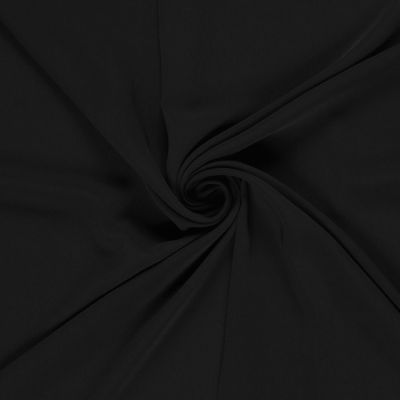 Tissu Crêpe stretch uni Noir - Par 10 cm