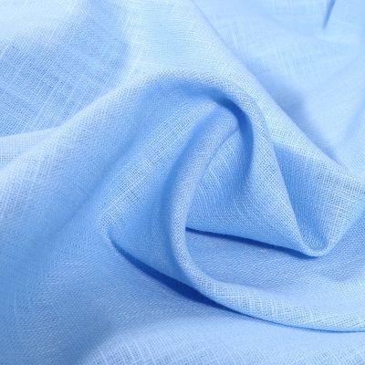 Tissu Ramie Lin uni Bleu clair - Par 10 cm