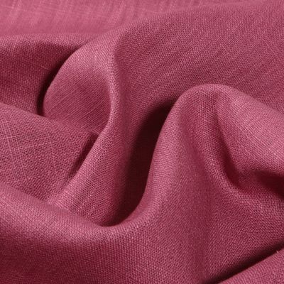 Tissu Ramie Lin uni Terracotta - Par 10 cm