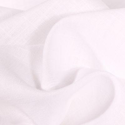 Tissu Ramie Lin uni Blanc - Par 10 cm