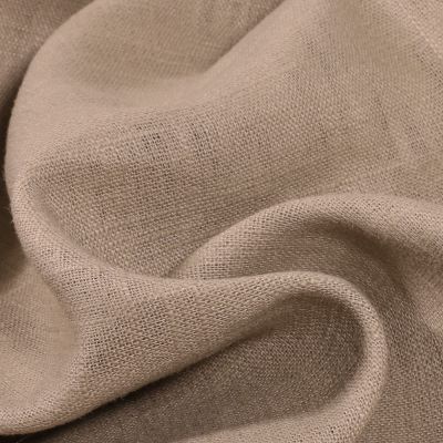Tissu Ramie Lin uni Beige nature - Par 10 cm
