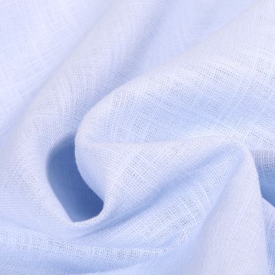 Tissu Ramie Lin uni Bleu ciel - Par 10 cm