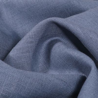 Tissu Ramie Lin uni Bleu ardoise - Par 10 cm