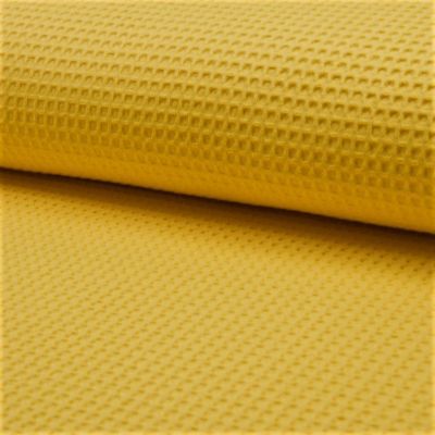 Tissu Nid d&#039;abeille Jaune ocre x10cm