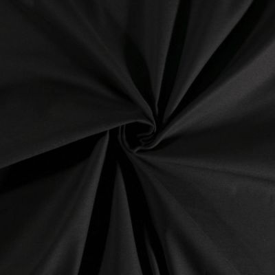 Tissu Coton Satiné extensible Noir - Par 10 cm