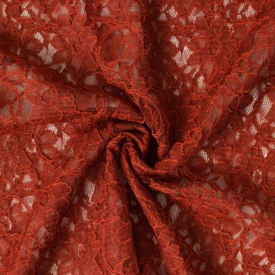 Tissu Dentelle Eva uni Brique - Par 10 cm
