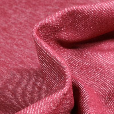 Tissu Denim Jeans Rouge foncé - Par 10 cm