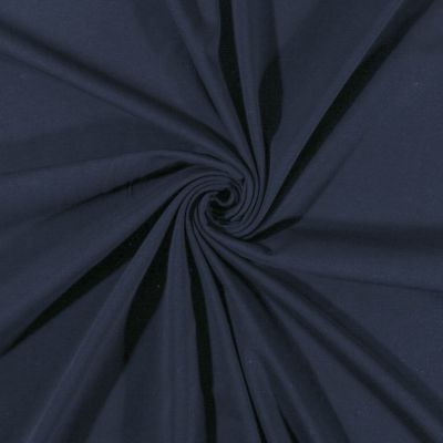 Tissu Jersey Coton uni Bleu marine - Par 10 cm