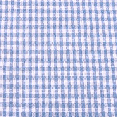 Tissu Vichy  Petits carreaux 5 mm Bleu ancien - Par 10 cm
