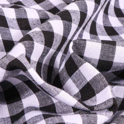 Tissu Vichy Grands carreaux 10 mm Noir - Par 10 cm