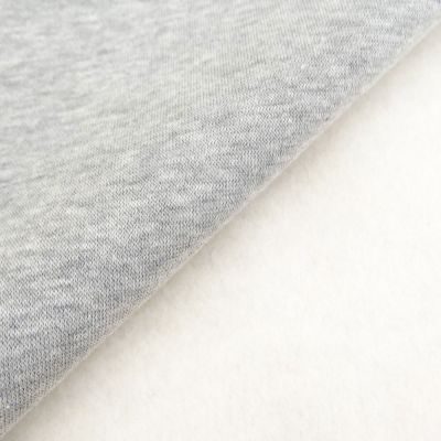 Tissu Molleton Sweat uni Gris chiné x10cm