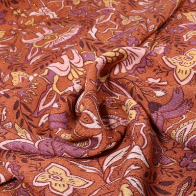 Tissu Crépon Viscose Delhi Rayures lurex - Par 10 cm
