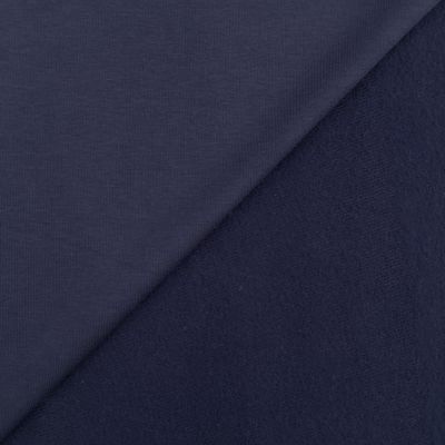 Tissu Molleton Sweat uni Bleu marine x10cm