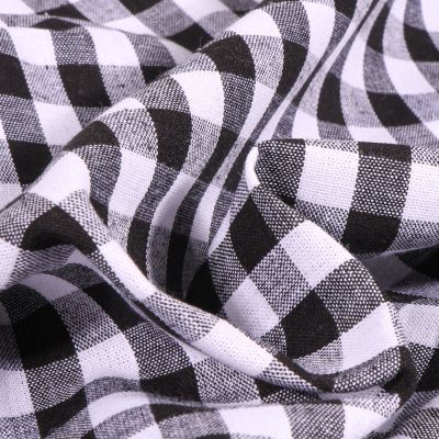 Tissu Vichy Grands carreaux 10 mm Noir - Coupon de 3 mètres