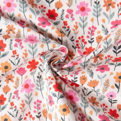 Tissu Coton imprimé Arty Maddy petites fleurs Multicolore sur fond Blanc cassé - Par 10 cm