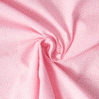 Tissu Coton imprimé Arty Tassin tacheté Blanc sur fond Rose - Par 10 cm