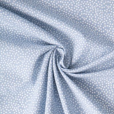 Tissu Coton imprimé Arty Tassin tacheté Blanc sur fond Bleu pastel - Par 10 cm