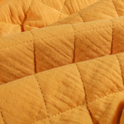 Tissu Double gaze Matelassée Moutarde - Par 10 cm