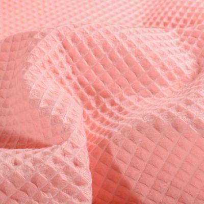 Tissu Nid d&#039;abeille  Rose blush - Par 10 cm