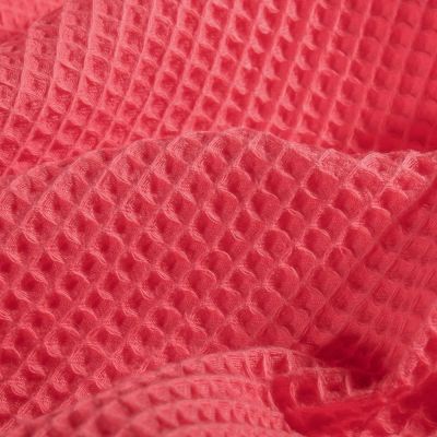 Tissu Nid d&#039;abeille  Corail - Par 10 cm
