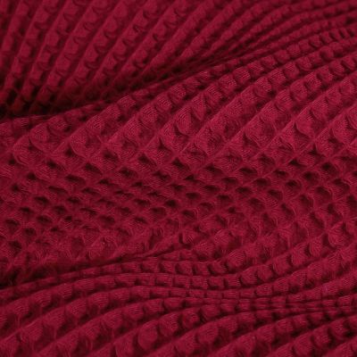 Tissu Nid d&#039;abeille Grenat - Par 10 cm
