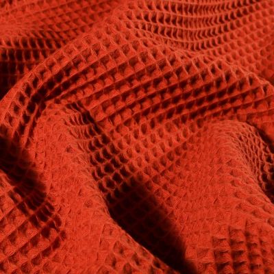 Tissu Nid d&#039;abeille  Rouille - Par 10 cm