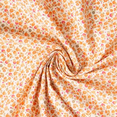 Tissu Coton imprimé Arty Fleuris Caseia sur fond Jaune pastel - Par 10 cm