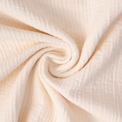 Tissu Coton surpiqué uni Ecru - Par 10 cm