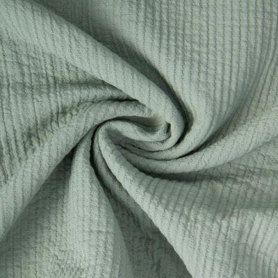Tissu Coton surpiqué uni Vert amande - Par 10 cm