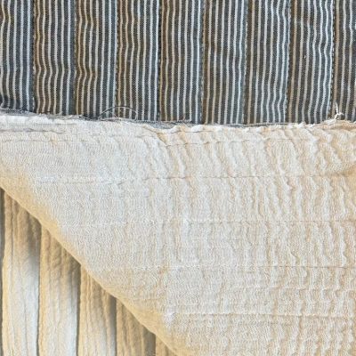 Tissu Matelassé Double gaze réversible Noir - Par 10 cm