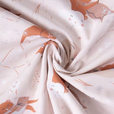 Tissu Coton imprimé Arty Dalima dans l&#039;espace sur fond Gris clair - Par 10 cm