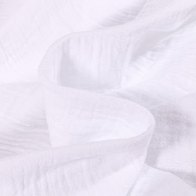 Tissu Double gaze grande largeur uni Blanc - Par 10 cm