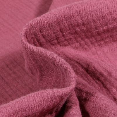Tissu Double gaze de coton uni Bois de rose - Par 10 cm