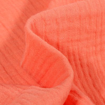 Tissu Double gaze de coton uni Melon - Par 10 cm