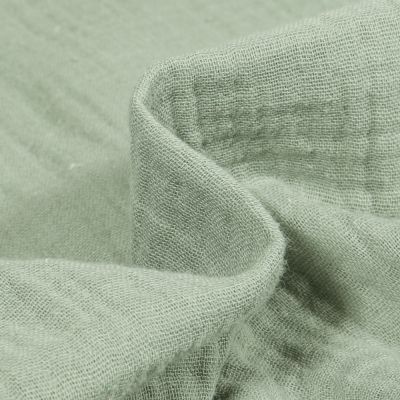 Tissu Double gaze de coton uni Vert d&#039;eau - Par 10 cm