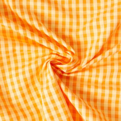 Tissu Coton Seersucker carreaux Vichy Jaune - Par 10 cm