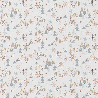 Tissu Coton imprimé Arty Enide Noël sur fond Blanc - Par 10 cm