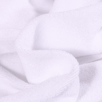 Tissu Jersey Velours Eponge Lua uni Blanc - Par 10 cm