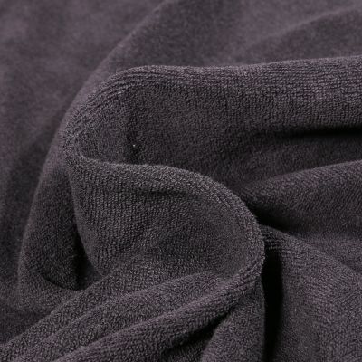 Tissu Jersey Velours Eponge Lua uni Noir - Par 10 cm