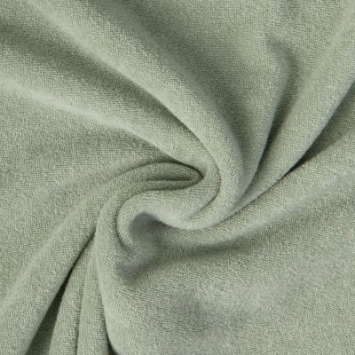 Tissu Jersey Velours Eponge Lua uni Vert amande - Par 10 cm