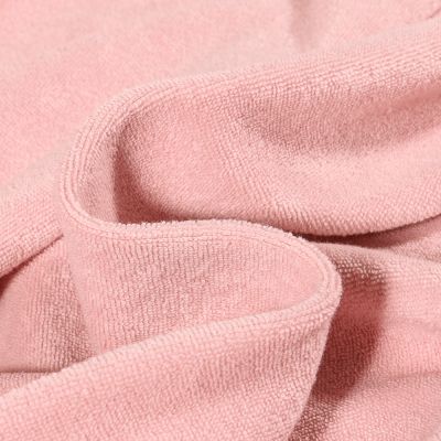Tissu Jersey Velours Eponge Lua uni Rose - Par 10 cm