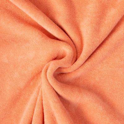 Tissu Jersey Velours Eponge Lua uni Corail - Par 10 cm