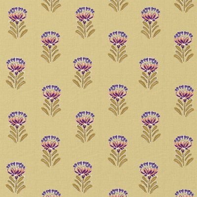 Tissu Coton imprimé Arty Esha fleur sur fond Jaune - Par 10 cm