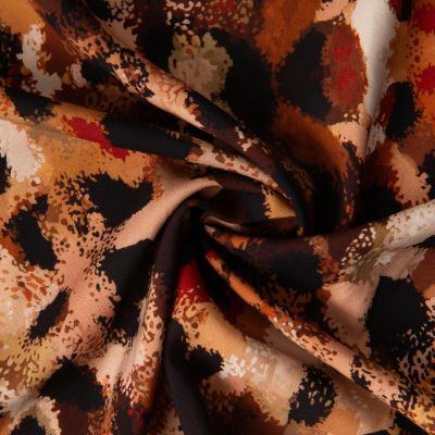 Tissu Viscose imprimé Arty Gepi sur fond Beige - Par 10 cm