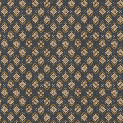 Tissu Coton imprimé Arty Jayco havane sur fond Gris anthracite - Par 10 cm