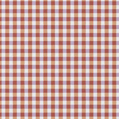 Tissu Coton enduit Kavyo Lilas et pêche sur fond Blanc - Par 10 cm