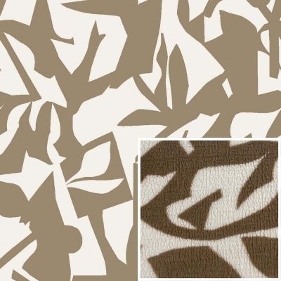 Tissu Fausse fourrure Mouton Korabi écru sur fond Taupe - Par 10 cm