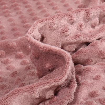 Tissu Minky Ultra doux Pois Rose romantique - Par 10 cm