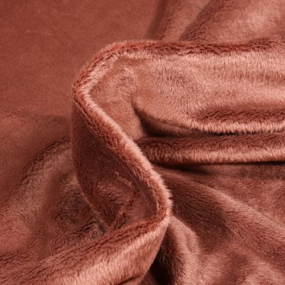 Tissu Minky Ultra doux Ras Marron chocolat - Par 10 cm
